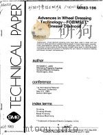 TECHNICAL PAPER MR83-196 ADVANCES IN WHEEL DRESSING TECHNOLOGY FORMSET* DRESSER DIAMOND（ PDF版）