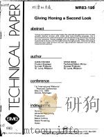 TECHNICAL PAPER MR83-199 GIVING HONING A SECOND LOOK（ PDF版）