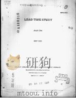 LEAD TIME STUDY PDF电子版封面