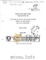 A CRITIQUE OF THE BELL HELICOPTER TEXTRON COBRA 2.75 INCH ROCKET BALLISTIC ALGORITHM PDF电子版封面 HAROLD J.BREAUX