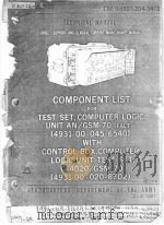 COMPONENT LIST FOR TEST SET,COMPUTER LOGIC UNIT AN/ASM-70(FALT) (4931-00-045-6540) WITH CONTROL BOX, PDF电子版封面