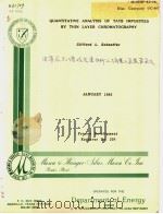 QUANTITATIVE ANALYSIS OF TATB IMPURITIES BY THIN LAYER CHROMATOGRAPHY PDF电子版封面 CLIFFORD L.SCHAEFFER
