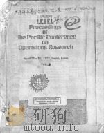 PROCEEDINGS OF THE PACIFIC CONFERENCE ON OPERATIONS RESEARCH APRIL 23-28,1979,SEOUL,KOREA VOL.2 PDF电子版封面