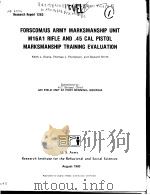 FORSCOM/US ARMY MARKSMANSHIP UNIT M16A1 RIFLE AND .45 CAL PISTOL MARKSMANSHIP TRAINING EVALUATION PDF电子版封面
