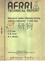 BEHAVIORAL STUDIES FOLLOWING IONIZING RADIATION EXPOSURES:A DATA BASE PDF电子版封面 C.G.FRANZ R.W.YOUNG W.E.MITC