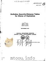 DEFINITIVE QUANTITY-DISTANCE TABLES FOR STORES OF EXPLOSIVES PDF电子版封面 GILBERT F.KINNEY ROBERT G.S.S