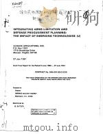 INTEGRATING ARMS LIMITATION AND DEFENSE PROCUREMENT PLANNING:THE IMPACT OF EMERGING TECHNOLOGIES (U) PDF电子版封面