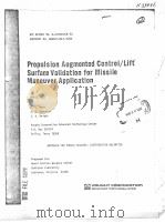 PROPULSION AUGMENTED CONTROL/LIFT SURFACE VALIDATION FOR MISSILE MANEUVER APPLICATION PDF电子版封面