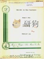 PBX 9501 AIR BLAST EXPERIMENTS PDF电子版封面 GEORGE T.WEST