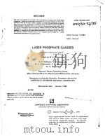 LASER PHOSPHATE GLASSES PDF电子版封面 M.E.ZHABOTINSKII