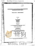 ENVIRONMENTAL FATE STUDIES ON CERTAIN MUNITION WASTEWATER CONSTITUENTS PHASE 3,PART 1-MODEL VALIDATI PDF电子版封面