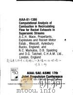 AIAA-81-1386 COMPUTATIONAL ANALYSIS OF COMBUSTION IN RECIRCULATING FLOW FOR ROCKET EXHAUSTS IN SUPER（ PDF版）