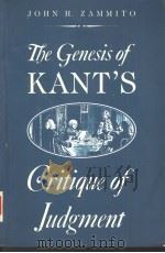 THE GENESIS OF KANT'S GRITIPUE OF JUDGMENT（1992 PDF版）