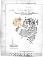 THEORETICAL DIVISION ANNUAL REPORT PDF电子版封面