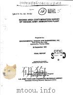 EXCESS AREA CONTAMINATION SURVEY OF INDIANA ARMY AMMUNITION PLANT 1 PDF电子版封面