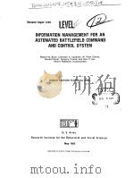 INFORMATION MANAGEMENT FOR AN AUTOMATED BATTLEFIELD COMMAND AND CONTROL SYSTEM PDF电子版封面
