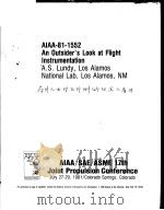 AIAA-81-1552 AN OUTSIDER‘S LOOK AT FLIGHT INSTRUMENTATION     PDF电子版封面     