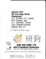AIAA-81-1576 MX FIRST STAGE NOZZLE DEVELOPMENT PDF电子版封面