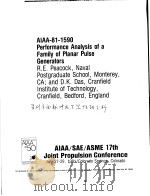 AIAA-81-1590 PERFORMANCE ANALYSIS OF A FAMILY OF PLANAR PULSE GENERATORS PDF电子版封面