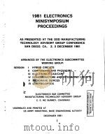 1981 ELECTRONICS MINISYMPOSIUM PROCEEDINGS PDF电子版封面