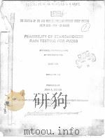 FEASIBILITY OF STANDARDIZED RAIN TESTING FOR FUZES（ PDF版）