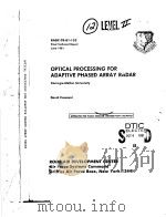 OPTICAL PROCESSING FOR ADAPTIVE PHASED ARRAY RADAR（ PDF版）