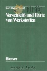 VERSCHLEIB UND HARTE VON WERKSTOFFEN PDF电子版封面 3446129650