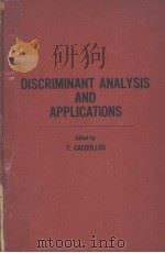 DISCRIMINANT ANALYSIS AND APPLICATIONS PDF电子版封面 0121540502 T.CACOULLOS