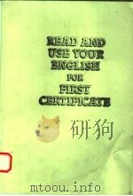 READ AND USE YOUR ENGLISH FOR FIRST CERTIFICATE PDF电子版封面 0175560161