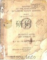 MINUTESLEVEL OF THE NINETEENTH EXPLOSIVES SAFETY SEMINAR VOLUME 2 PDF电子版封面