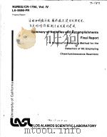 SUMMARY OF ACTIVITIES AND ACCOMPLISHMENTS FINAL REPORT A PROPOSAL TO DEVELOP A METHOD FOR THE DETEC PDF电子版封面 MICHAEL P.NEARY