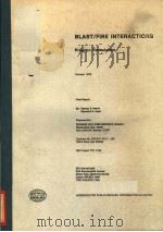 BLAST/FIRE INTERACTIONS PDF电子版封面 STANLEY B.MARTIN RAYMOND S.AL