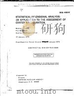 STATISTICAL-DIMENSIONAL ANALYSIS:AN APPLICATION TO THE ASSESSMENT OF CRATER CONFIGURATION PDF电子版封面