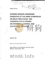 OPENING SESSION ADDRESSES PRESENTED AT THE ARMY SYMPOSIUM ON SOLID MECHANICS 1980 DESIGNING FOR EXTR（ PDF版）