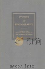 STUDIES IN BIBLIOGRAPHY PDF电子版封面