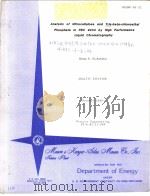 ANALYSIS OF NITROCELLULOSE AND TRIS-BETA-CHLOROETHYL PHOSPHATE IN PBX 9404 BY HIGH PERFORMANCE LIQUI PDF电子版封面 BENNY R.RICHANDSON