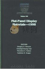 FLAT-PANEL DISPLAY MATERIALS 1998 VOLUME 508 PDF电子版封面 1558994149