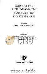 NARRATIVE AND DRAMATIC SOURCES OF SHAKESPEARE VOLUME 4 1962 PDF电子版封面 0415163420