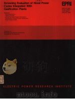 SCREENING EVALUATION OF NOVEL POWER CYCLES INTEGRATED WITH GASIFICATION PLANTS PDF电子版封面 R.W.FOSTER-PEGG R.V.GARLAND