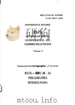 CONFERENCE RECORD 1976 INTERNATIONAL CONFERENCE ON COMMUNICATIONS VOLUME 2 PDF电子版封面
