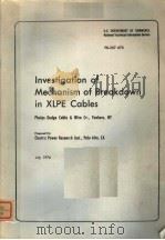 INVESTIGATION OF MECHANISM OF BREAKDOWN IN XLPE CABLES PDF电子版封面