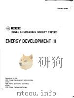 IEEE POWER ENGINEERING SOCIETY PAPERS ENERGY DEVELOPMENT 3（ PDF版）