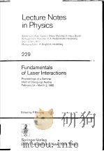 FUNDAMENTALS OF LASER INTERACTIONS（ PDF版）