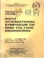 PROCEEDINGS  VOLUME 2 SIXTH INTERNATIONAL SYMPOSIUM ON HIGH VOLTAGE ENGINEERING（ PDF版）