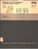 BIOFOULING CONTROL INVESTIGATIONS:18-MONTH SUMMARY REPORT PDF电子版封面 J.F.GAREY