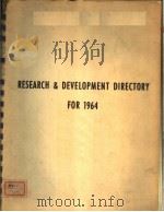 RESEARCH AND DEVELOPMENT DIRECTORY FOR 1964 PDF电子版封面