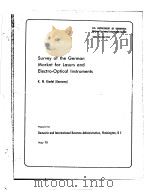 SURVEY OF THE GERMAN MARKET FOR LASERS AND ELECTRO-OPTICAL INSTRUMENTS（ PDF版）