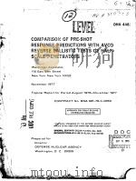 COMPARISON OF PRE-SHOT RESPONSE PREDICTIONS WITH AVCO REVERSE BALLISTIC TESTS OF HALF SCALE PENETRAT PDF电子版封面