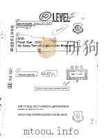 AFGL FISCAL YEAR 1980 AIR FORCE TECHNICAL OBJECTIVES DOCUMENT PDF电子版封面