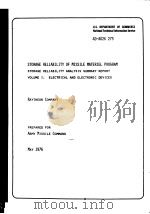 STORAGE RELIABILITY OF MISSILE MATERIEL PROGRAM STORAGE RELIABILITY ANALYSIS SUMMARY REPORT VOLUME PDF电子版封面